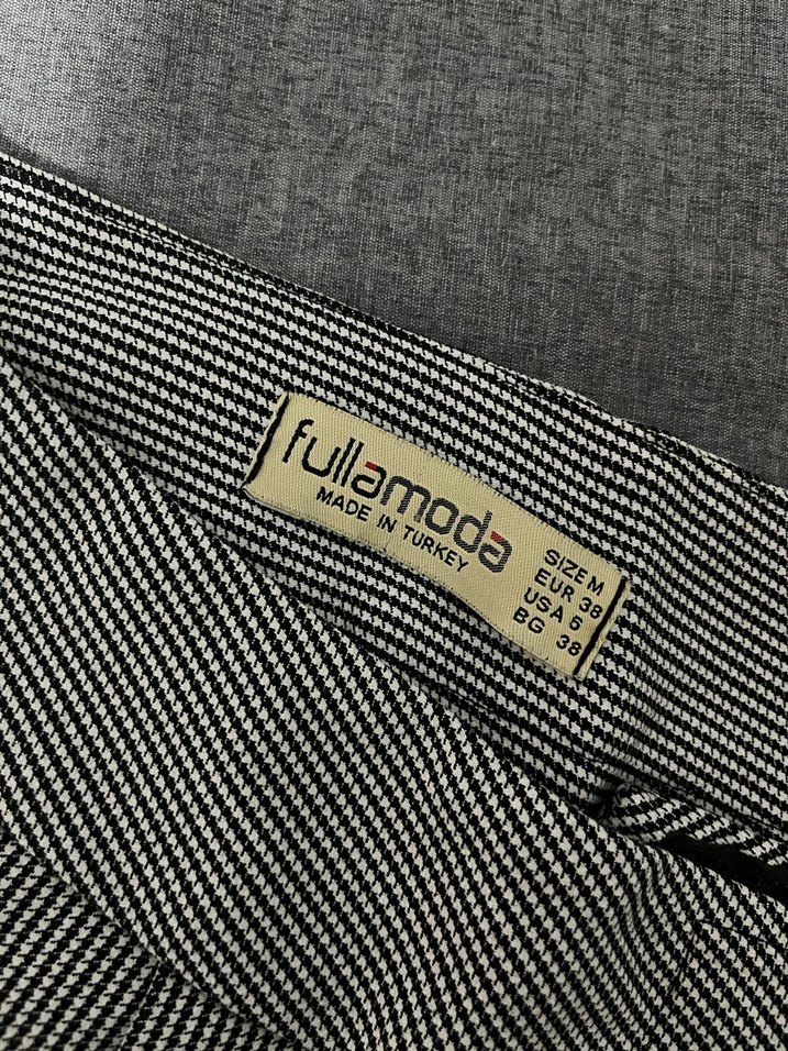 Kadın Gri Keten Pilili Kumaş Pantolon - Görsel 3