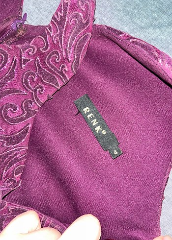 Bordo Dantel İşlemeli Uzun Abiye Elbise - Görsel 4