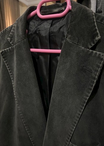 Diğer Gri Kadife Blazer Ceket