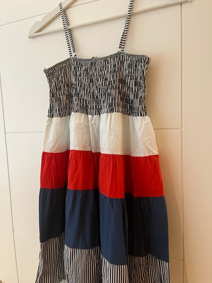 Çizgili, Pilili, Uzun Bohem Elbise - Görsel 2