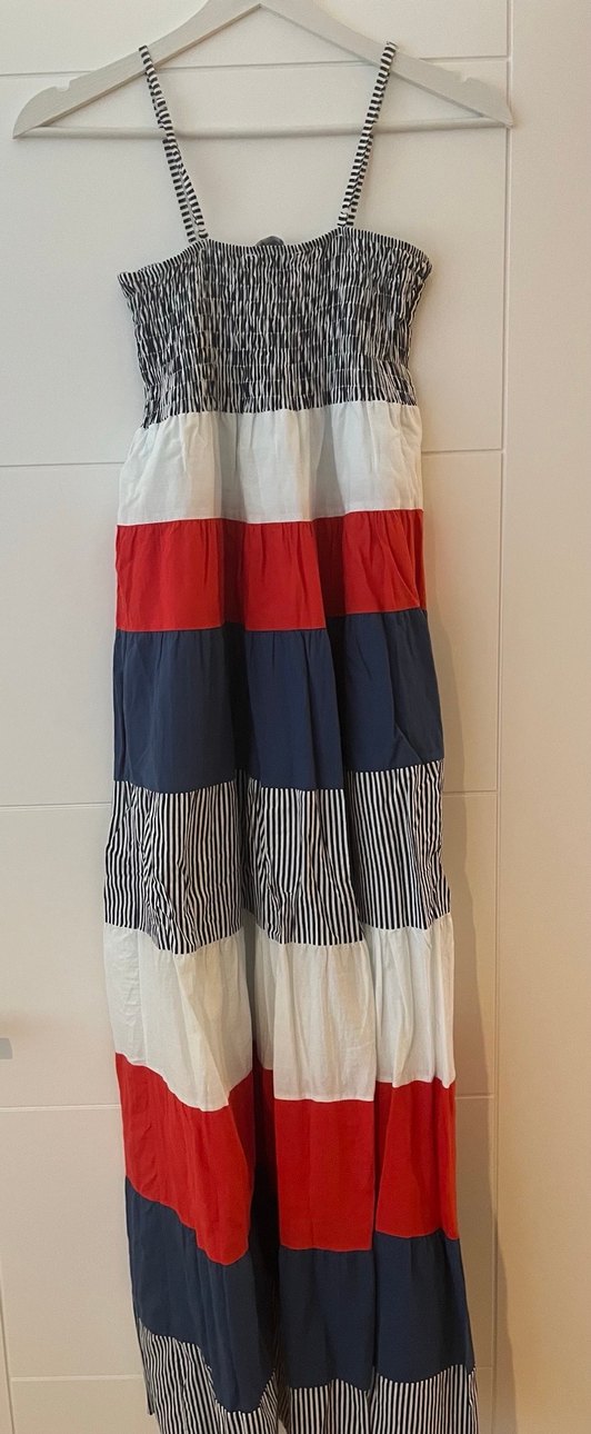 Çizgili, Pilili, Uzun Bohem Elbise - Görsel 3