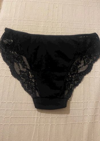 m Beden Siyah Dantel Detaylı Gotik Kadın Külot