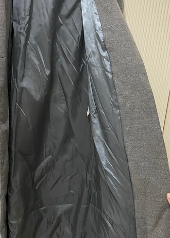 Gri Uzun Kışlık Kaban - Görsel 5