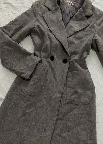 Gri Uzun Kışlık Kaban - Görsel 3