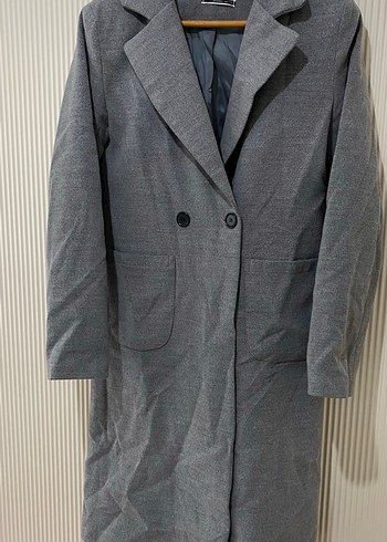 Gri Uzun Kışlık Kaban - Görsel 2