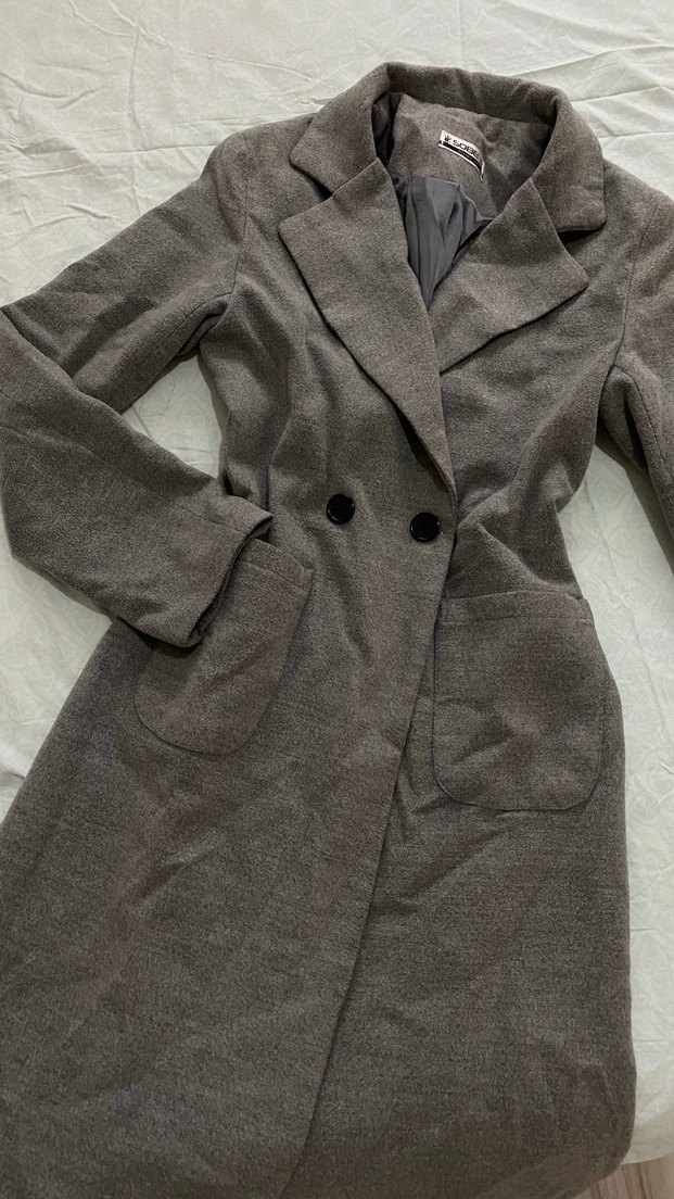 Gri Uzun Kışlık Kaban - Görsel 3