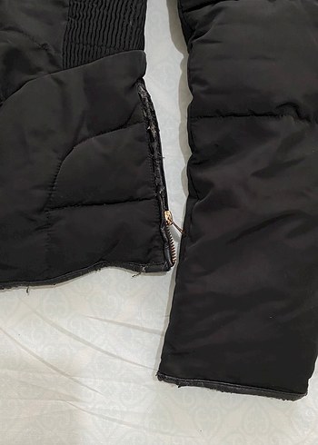 Siyah Kürklü şişme mont - Görsel 5