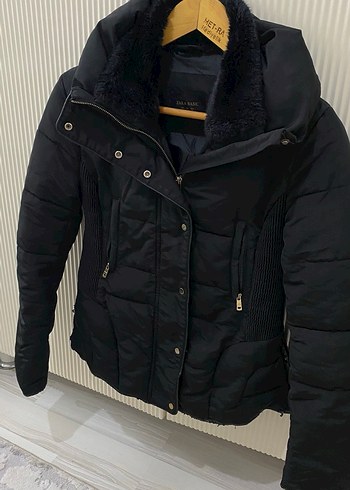 Siyah Kürklü şişme mont - Görsel 2