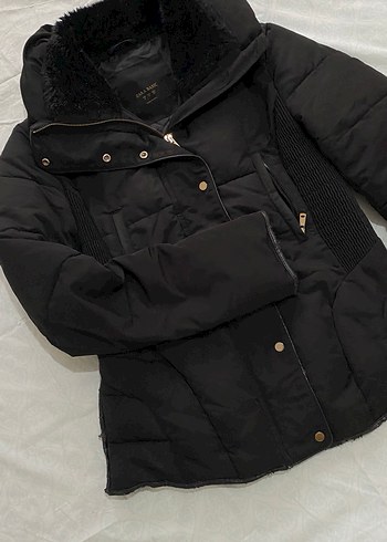 Siyah Kürklü şişme mont - Görsel 3