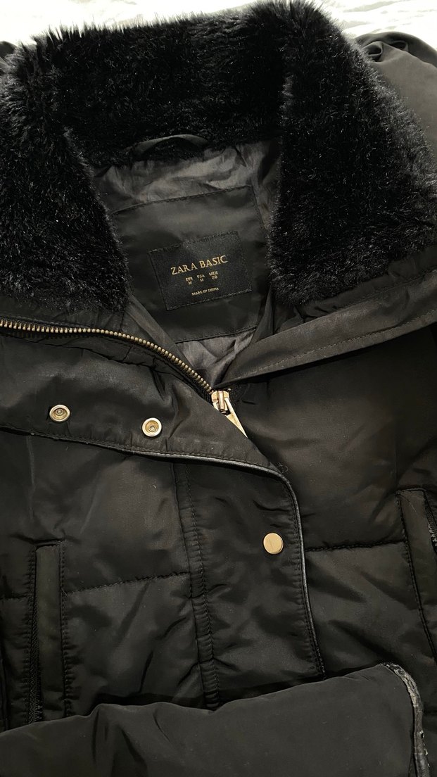 Siyah Kürklü şişme mont - Görsel 4