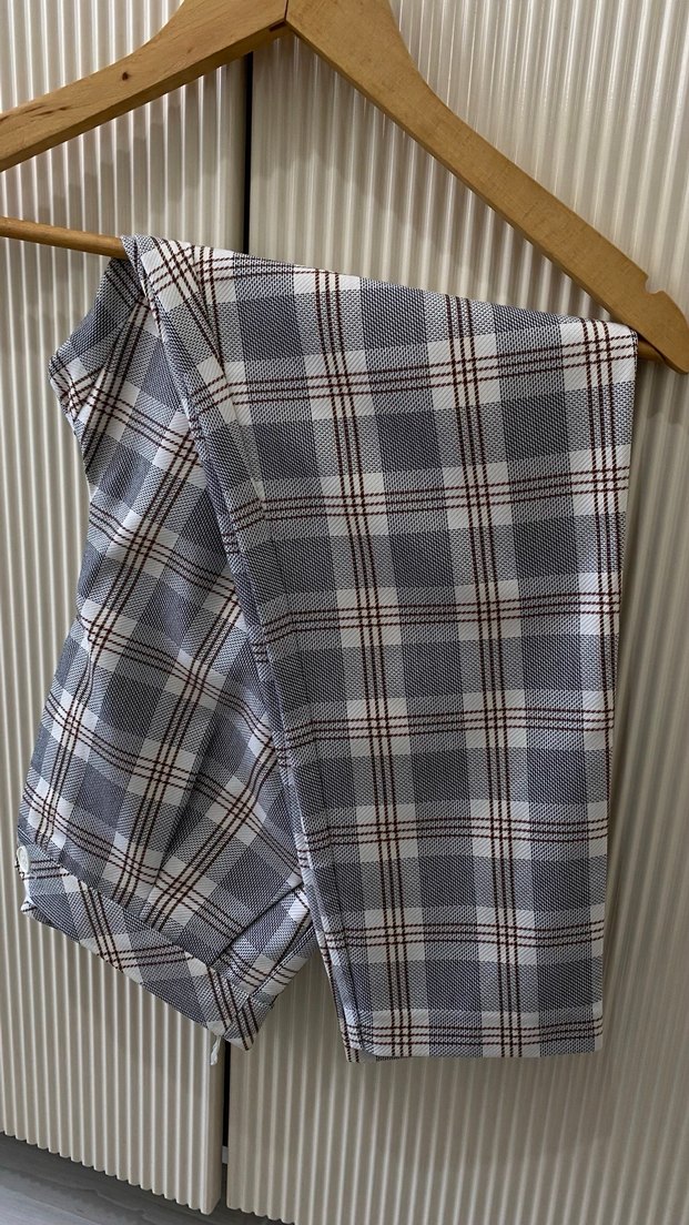 adL Gri Kareli  Kadın Yelek takım - Görsel 2