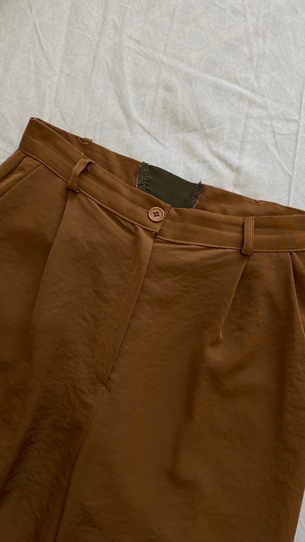 taba rengi kumaş pantolon - Görsel 2