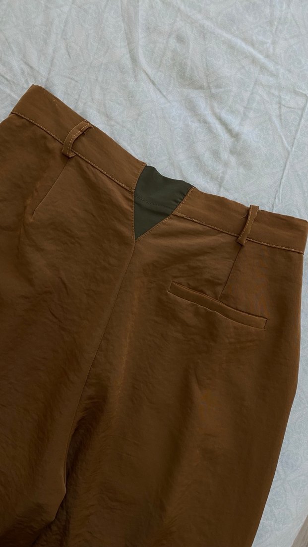 taba rengi kumaş pantolon - Görsel 3