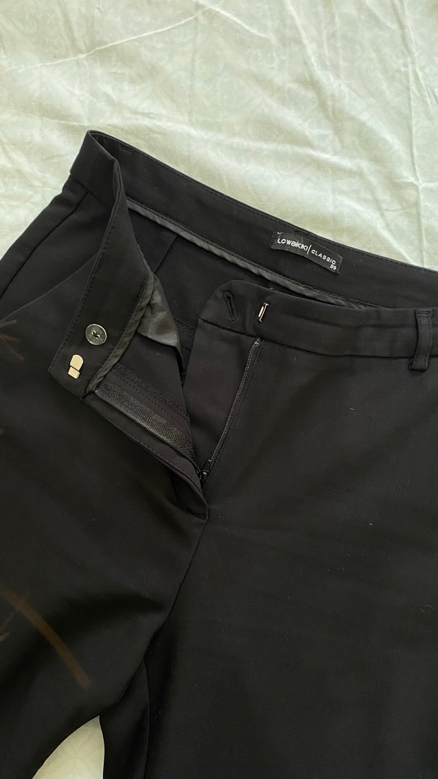 Siyah  Kumaş Pantolon - Görsel 3