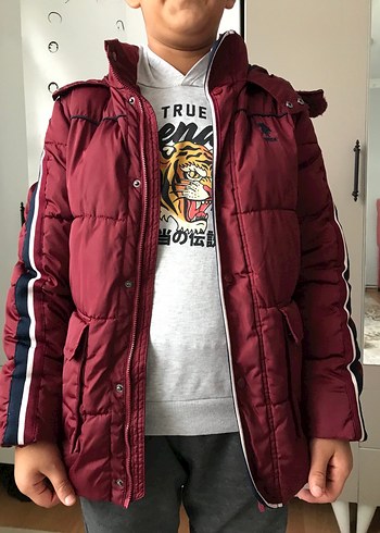 Bordo Kapüşonlu Erkek Kışlık Ceket - Görsel 2