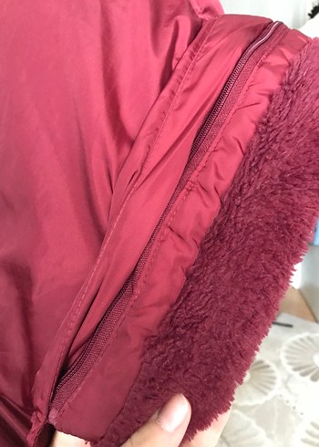 Bordo Kapüşonlu Erkek Kışlık Ceket - Görsel 8