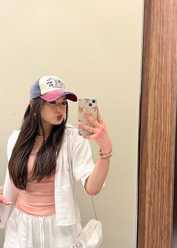 Pembe Denim Kadın Şapka