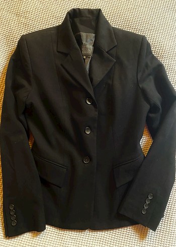 Siyah Kadın Düğmeli Klasik Blazer Ceket