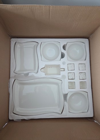 Beyaz Seramik Yemek Takımı Seti - Görsel 2