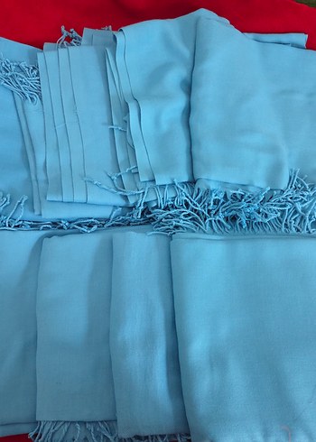 Mavi İpek Görünümlü Kadın Şal - Görsel 2