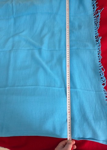 Mavi İpek Görünümlü Kadın Şal - Görsel 12