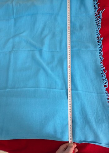 Mavi İpek Görünümlü Kadın Şal - Görsel 8