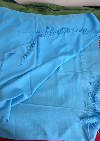 Mavi İpek Görünümlü Kadın Şal - Görsel 9