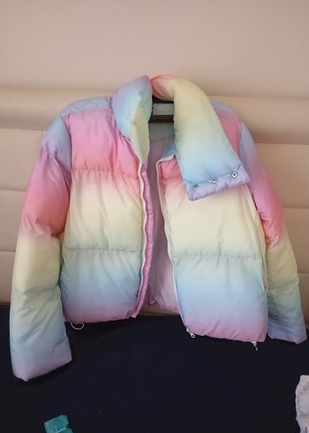 Pastel Renkli Kadın Kışlık Şişme Mont
