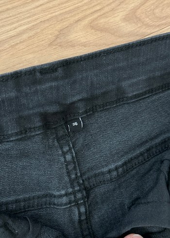 36 Beden siyah Renk Kadın Gri Normal Boy Denim Pantolon