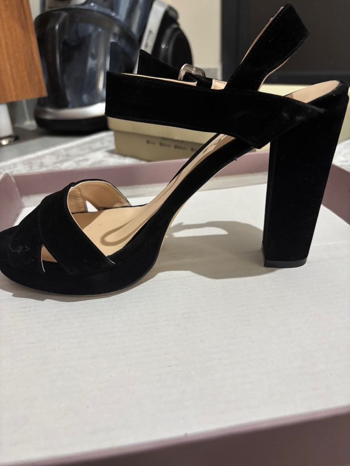 Bambi Siyah Süet Tokalı Topuklu Kadın Ayakkabı - Görsel 3