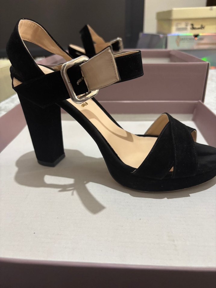 Bambi Siyah Süet Tokalı Topuklu Kadın Ayakkabı - Görsel 2