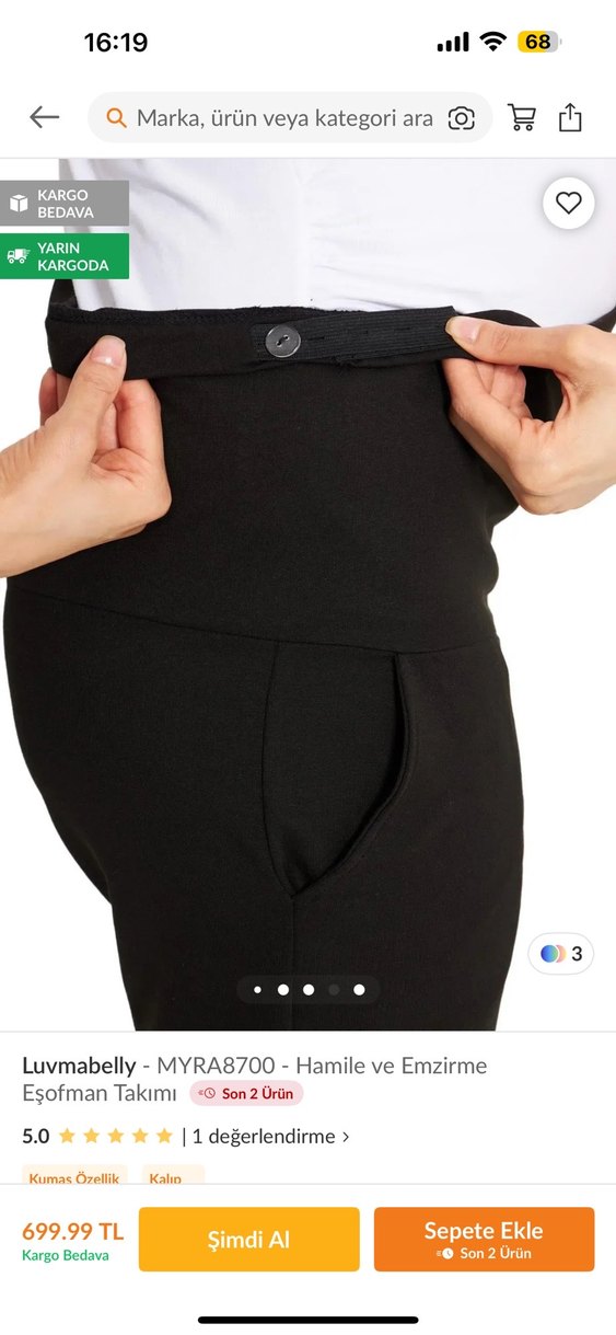 Siyah Hamile ve Emzirme Eşofman takımı - Görsel 3