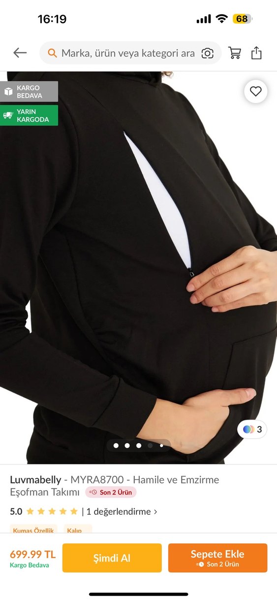 Siyah Hamile ve Emzirme Eşofman takımı - Görsel 2