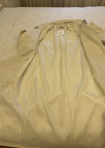 Bej Düğmeli Uzun Kadın Trençkot - Görsel 5