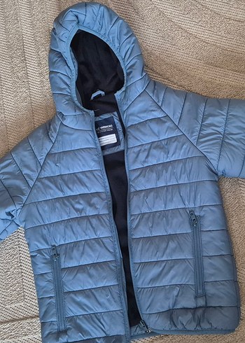 Mavi Kapüşonlu Fermuarlı Erkek Çocuk Mont - Görsel 8