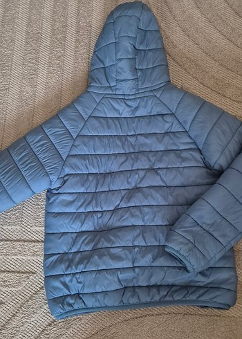 Mavi Kapüşonlu Fermuarlı Erkek Çocuk Mont - Görsel 6