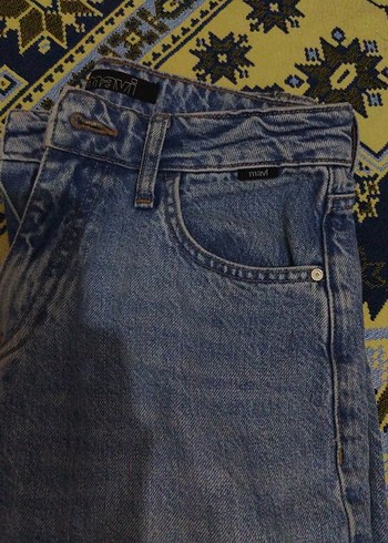 Gri Mavi Kadın Rahat Kesim Midi Kot Pantolon - Görsel 2