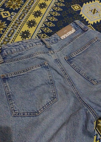 Gri Mavi Kadın Rahat Kesim Midi Kot Pantolon - Görsel 4