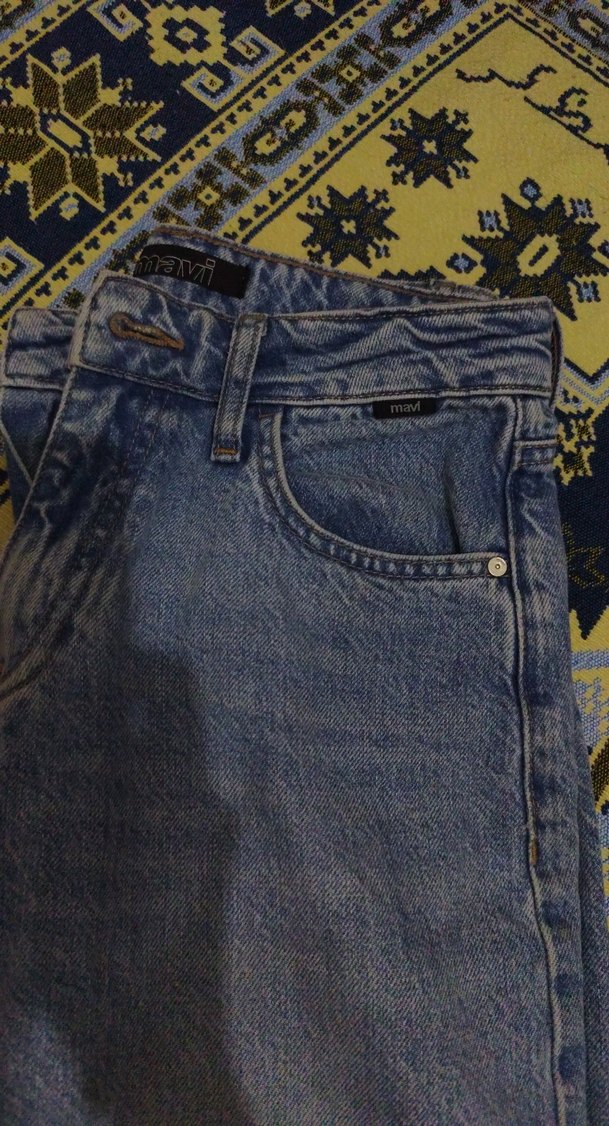 Gri Mavi Kadın Rahat Kesim Midi Kot Pantolon - Görsel 2