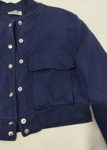 Düğmeli Lacivert Kadın Ceket - Görsel 2