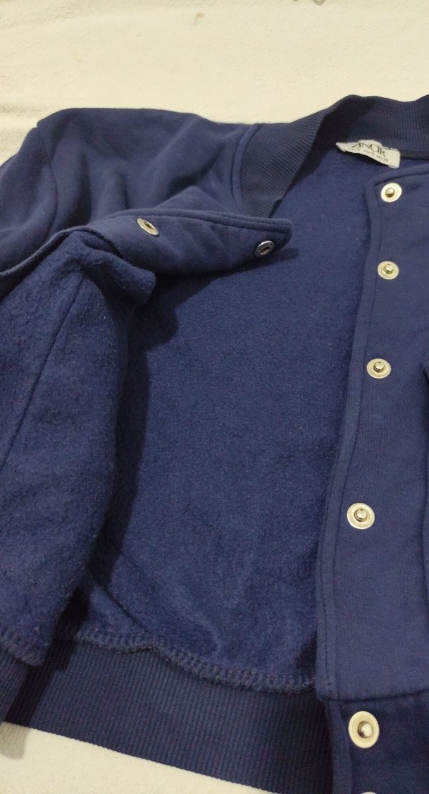 Düğmeli Lacivert Kadın Ceket - Görsel 5