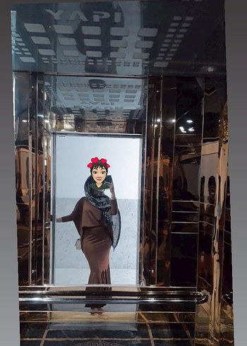 Kahverengi Drapeli Uzun etek - Görsel 9