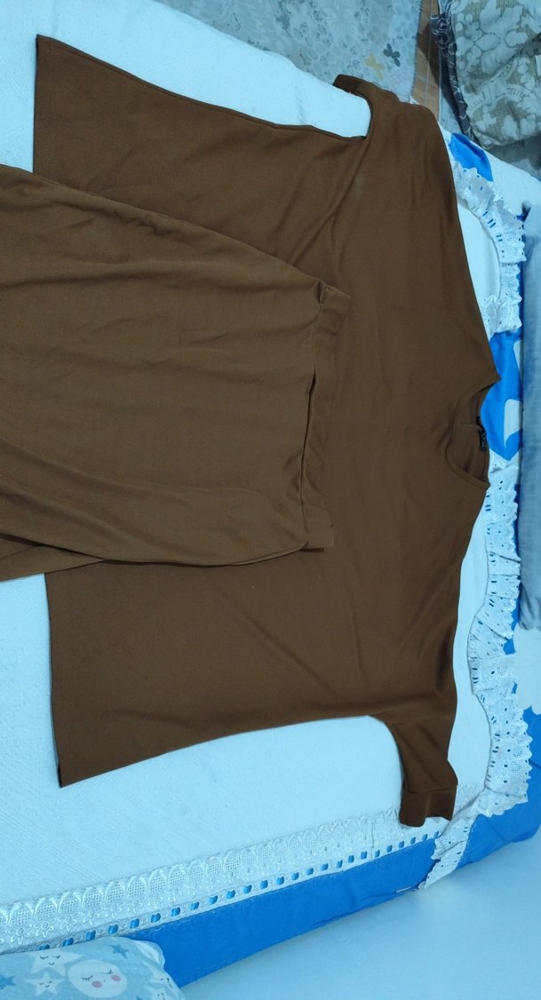 Kahverengi Drapeli Uzun etek - Görsel 5