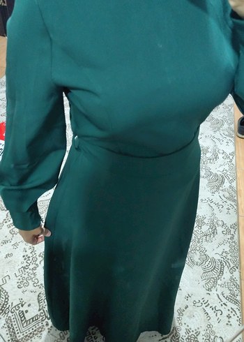 Uzun Kollu, Salaş Kesim, Yeşil Kadın Elbise - Görsel 5