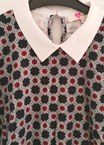 Desenli Midi Bel Detaylı Uzun Kollu Elbise - Görsel 2