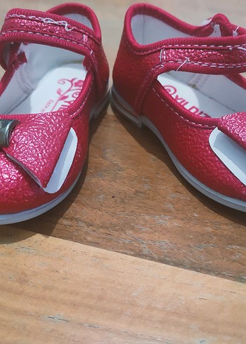 Kız Çocuk Kırmızı Tokalı Babet Ayakkabı - Görsel 2