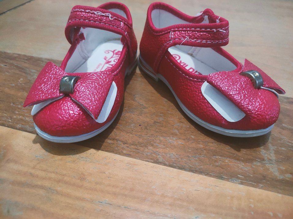 Kız Çocuk Kırmızı Tokalı Babet Ayakkabı - Görsel 2