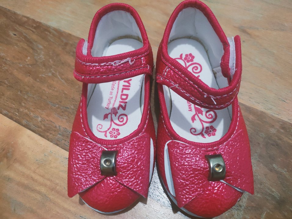 Kız Çocuk Kırmızı Tokalı Babet Ayakkabı - Görsel 4