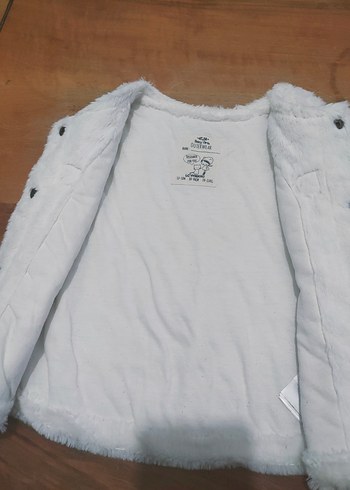 Kız Çocuk Beyaz Kürklü Kolsuz Yelek - Görsel 2