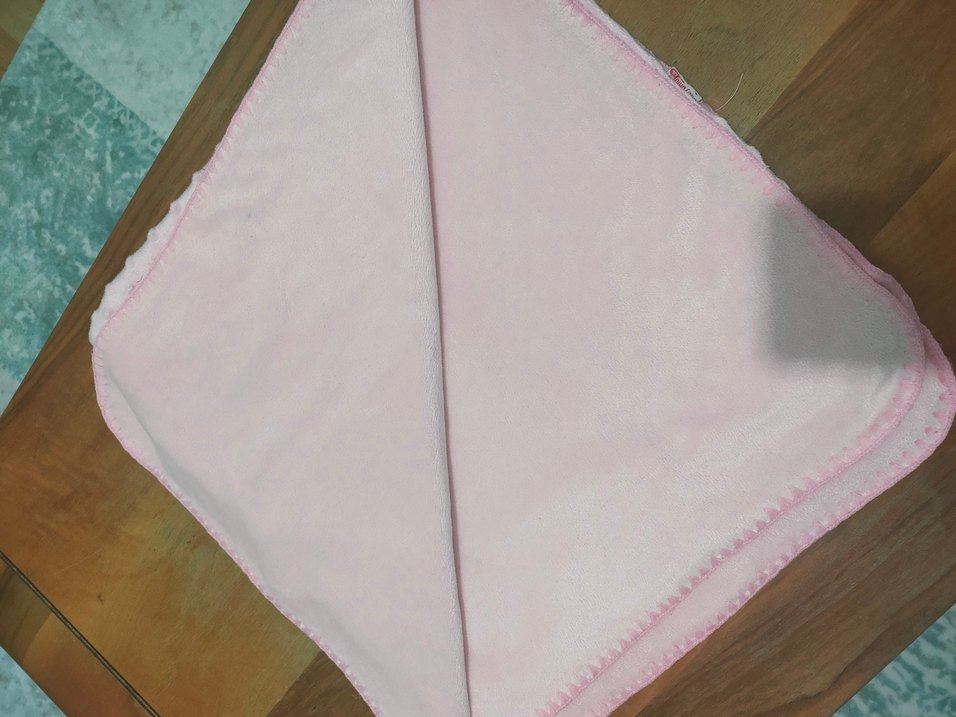 Pembe Çocuk Battaniyesi, Kabartmalı Yumuşak Kumaş - Görsel 2